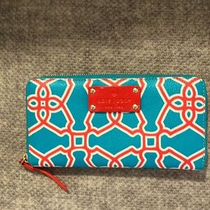 Kate Spade Vibrant Blue and Red Wallet